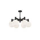 Kuzco Lighting CH506230MBOP Castilla 6-Lights 360W Matte Black and Opal Matte Glass Chandelier