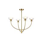 Kuzco Lighting CH515226BGCL Sylvia 240W Brushed Gold and Clear Glass Chandelier
