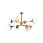 Kuzco Lighting CH517338AGCL Francesca 8-Lights 480W Aged Gold and Clear Glass Chandelier