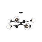 Kuzco Lighting CH517338MBCL Francesca 8-Lights 480W Clear Glass and Matte Black Chandelier