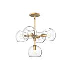 Kuzco Lighting CH548518BGCL Willow 5-Lights 300W Brushed Gold and Clear Glass Chandelier