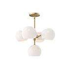 Kuzco Lighting CH548518BGOP Willow 5-Lights 300W Brushed Gold and Opal Matte Glass Chandelier