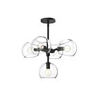 Kuzco Lighting CH548518MBCL Willow 5-Lights 300W Clear Glass and Matte Black Chandelier