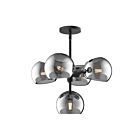 Kuzco Lighting CH548518MBSM Willow 5-Lights 300W Matte Black and Smoked Solid Glass Chandelier