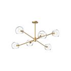 Kuzco Lighting CH548637BGCL Willow 6-Lights 360W Brushed Gold and Clear Glass Chandelier