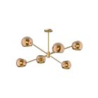 Kuzco Lighting CH548637BGCP Willow 6-Lights 360W Brushed Gold and Copper Glass Chandelier