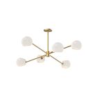 Kuzco Lighting CH548637BGOP Willow 6-Lights 360W Brushed Gold and Opal Matte Glass Chandelier