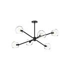 Kuzco Lighting CH548637MBCL Willow 6-Lights 360W Clear Glass and Matte Black Chandelier