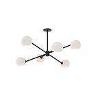 Kuzco Lighting CH548637MBOP Willow 6-Lights 360W Matte Black and Opal Matte Glass Chandelier