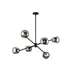Kuzco Lighting CH548637MBSM Willow 6-Lights 360W Matte Black and Smoked Solid Glass Chandelier