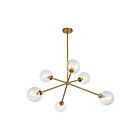 Kuzco Lighting CH549640AGCL Cassia 6-Lights 240W Aged Gold and Clear Glass Chandelier