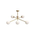 Kuzco Lighting CH549640AGOP Cassia 6-Lights 240W Aged Gold and Opal Matte Glass Chandelier