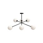 Kuzco Lighting CH549640MBOP Cassia 6-Lights 240W Matte Black and Opal Matte Glass Chandelier