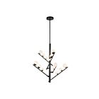 Kuzco Lighting CH55530-BK-OP Cypress 54W Black and Opal Glass LED Chandelier