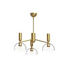 Kuzco Lighting CH563335BGCL Jude 3-Lights 180W Brushed Gold and Clear Glass Chandelier