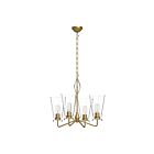 Kuzco Lighting CH570423BGCL Salem 4-Lights 240W Brushed Gold and Clear Glass Chandelier