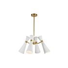 Kuzco Lighting CH574424WHAG Blake 4-Lights 240W White and Aged Gold Chandelier