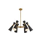 Kuzco Lighting CH574632MBAG Blake 6-Lights 360W Matte Black and Aged Gold Chandelier