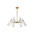 Kuzco Lighting CH574632WHAG Blake 6-Lights 360W White and Aged Gold Chandelier