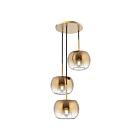 Kuzco Lighting CH57514-BG-CP Samar 3-Lights 180W Brushed Gold and Copper Chandelier