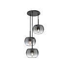 Kuzco Lighting CH57514-BK-SM Samar 3-Lights 180W Black and Smoked Chandelier