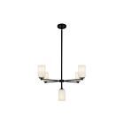Kuzco Lighting CH57731-BK-GO Nola 5-Lights 200W Black and Glossy Opal Glass Chandelier