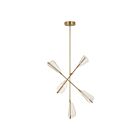 Kuzco Lighting CH62737-BG-LG Mulberry 67W Brushed Gold and Light Guide LED Chandelier