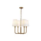 Kuzco Lighting CH628423AGOP Plisse 4-Lights 240W Aged Gold and Opal Matte Glass Chandelier