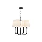 Kuzco Lighting CH628423MBOP Plisse 4-Lights 240W Matte Black and Opal Matte Glass Chandelier