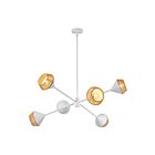 Kuzco Lighting CH633638WHBR Daphne 6-Lights 360W White and Brown Cotton Rope Chandelier