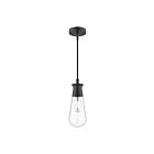 Kuzco Lighting EP464001BKCB Marcel 1-Light 60W Clear Bubble Glass and Textured Black Pendant
