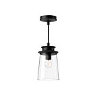 Kuzco Lighting EP533006BKCB Quincy 1-Light 60W Clear Bubble Glass and Textured Black Pendant