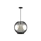 Kuzco Lighting EP56913-BK-OP Kona 1-Light 60W Black and Opal Glass Pendant
