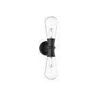 Kuzco Lighting EW464002BKCB Marcel 2-lights 120W Clear Bubble Glass and Textured Black Indoor Wall Sconces