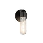 Kuzco Lighting EW73210-BK-WC Lima 1-Light 60W Black and Clear Water Glass Incandescent Indoor Wall Sconces