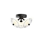 Kuzco Lighting FM417604MBCR Hera 20W Matte Black and Clear LED Flush Mount