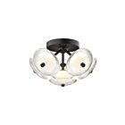 Kuzco Lighting FM417606MBCR Hera 40W Matte Black and Clear LED Flush Mount