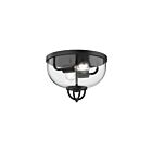 Kuzco Lighting FM461102MB Lancaster 2-Lights 120W Matte Black Flush Mount