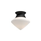 Kuzco Lighting FM537508MBOP Nora 1-Light 60W Matte Black and Opal Flush Mount