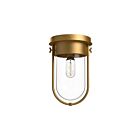 Kuzco Lighting FM539008AGCL Cyrus 1-Light 60W Aged Gold and Clear Glass Flush Mount