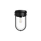 Kuzco Lighting FM539008MBCL Cyrus 1-Light 60W Clear Glass and Matte Black Flush Mount