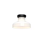 Kuzco Lighting FM540011MBGO Westlake 1-Light 60W Glossy Opal Glass and Matte Black Flush Mount