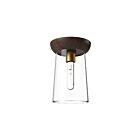 Kuzco Lighting FM542007AGWT Emil 1-Light 60W Aged Gold and Walnut Flush Mount