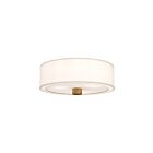 Kuzco Lighting FM547924AGWL Theo 3-Lights 120W Aged Gold and White Linen Flush Mount