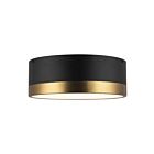 Kuzco Lighting FM556212AGMB Brisbane 2-Lights 120W Aged Gold and Matte Black Flush Mount