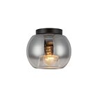 Kuzco Lighting FM57508-BK-SM Samar 1-Light 60W Black and Smoked Incandescent Flush Mount