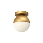 Kuzco Lighting FM58306-BG-OP Monae 1-Light 60W Brushed Gold and Opal Glass Incandescent Flush Mount