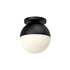 Kuzco Lighting FM58310-BK-OP Monae 1-Light 60W Black and Opal Glass Incandescent Flush Mount