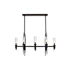 Kuzco Lighting LP335838MBCR Torres 8-Lights 320W Clear Ribbed Glass and Matte Black Pendant