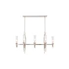 Kuzco Lighting LP335838PNCR Torres 8-Lights 320W Polished Nickel and Ribbed Glass Pendant